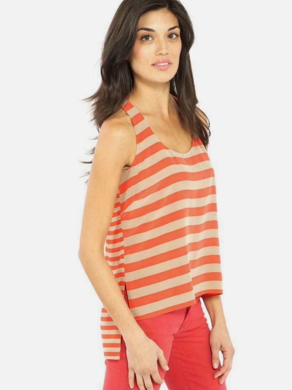 NWT BCBGMaxAzria Poppy & Khaki XS “Edita” Blouse Silk